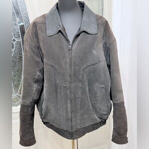 Vintage Ash Creek Trading Genuine Brown Leather Jacket Men’s Large Zip Front